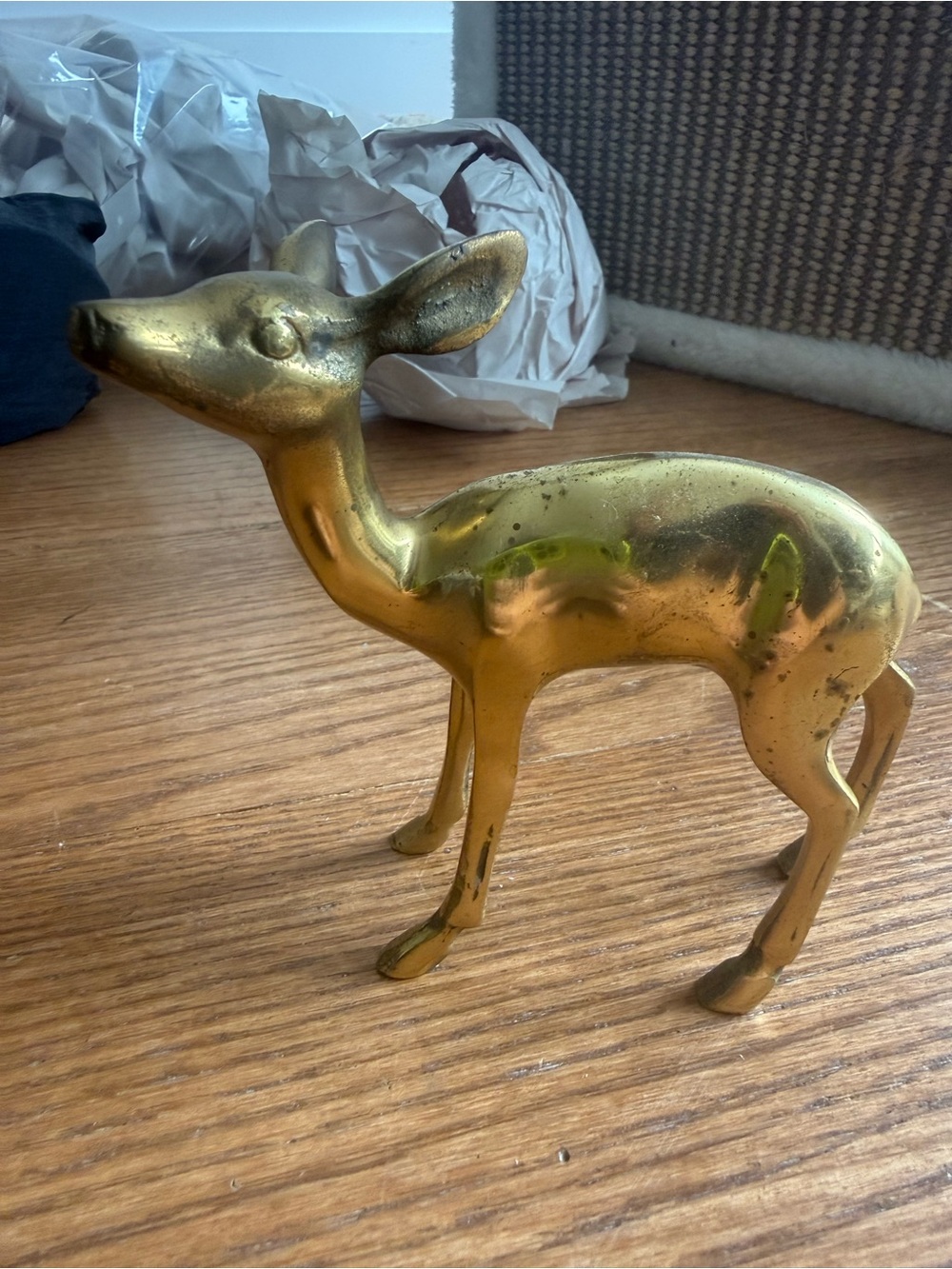 Vintage brass deer fawn figurine